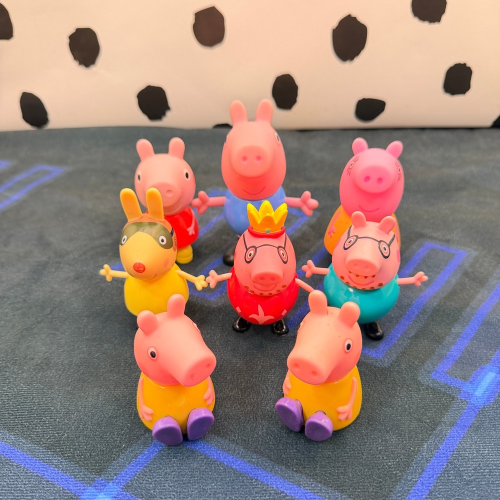 Peppa Pig Toy Figures XL Size Boy Set 8 Piece Lot